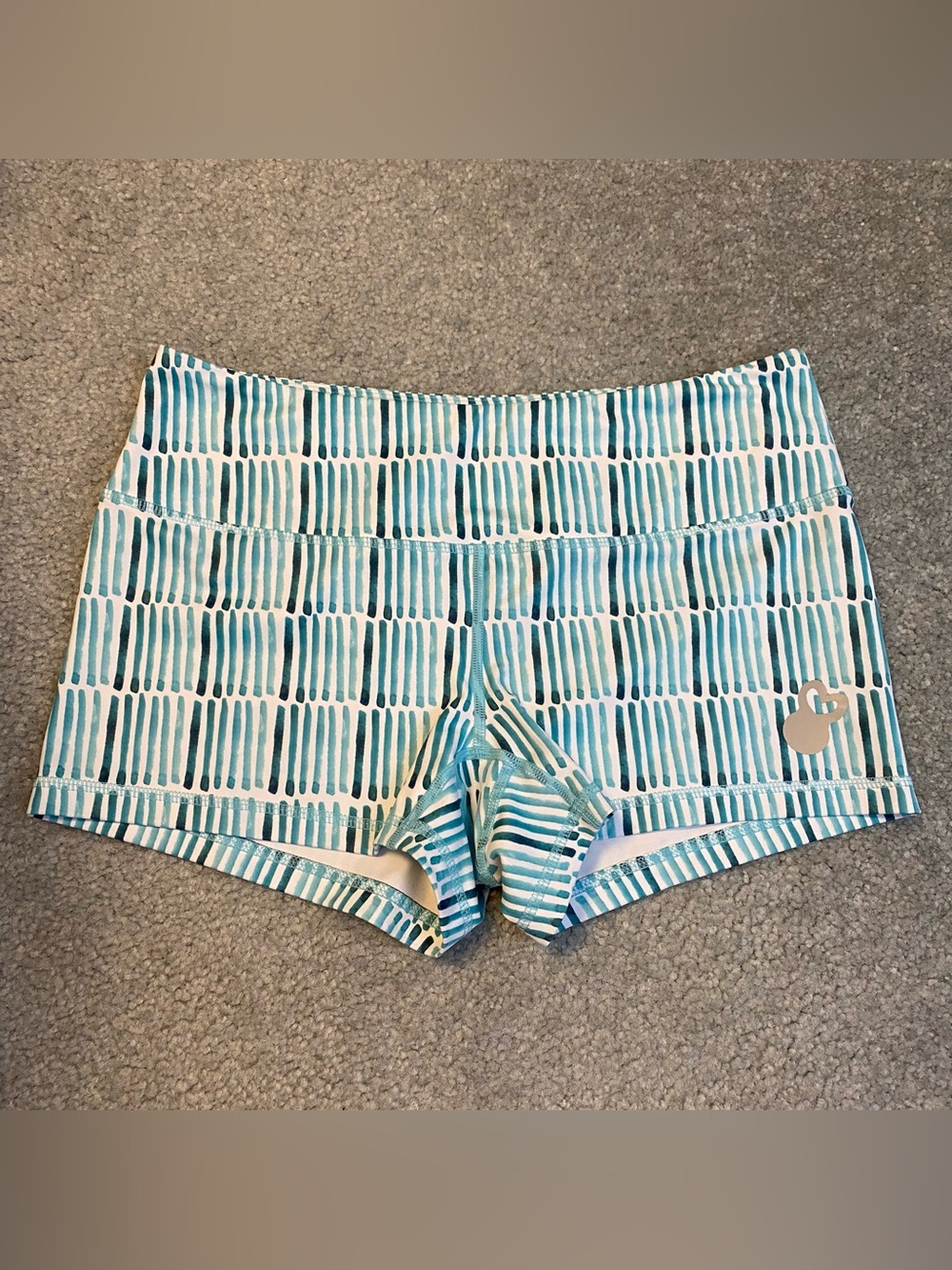 Belle and Bell CrossFit Training Shorts Blue Striped Womens‎ Medium